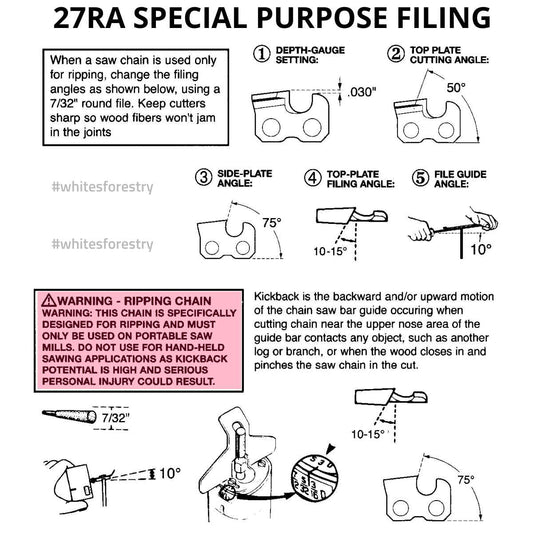 Oregon 27RA VersaCut™ Skip-Tooth 10° Ripping Saw Chain .404" .063" Micro Chisel®