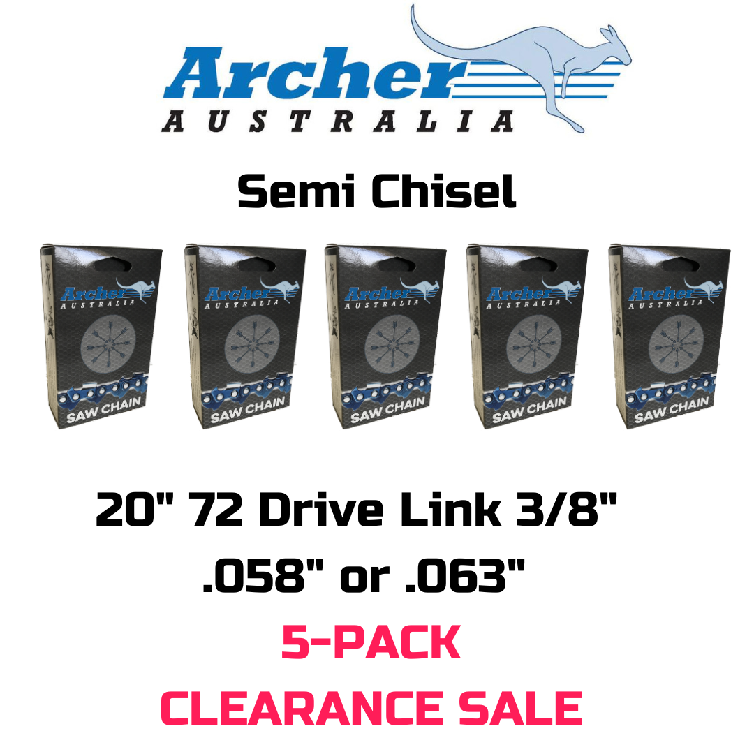 5x Archer Saw Chain Loops 72DL 3/8 Semi Chisel fits Husqvarna or Stihl