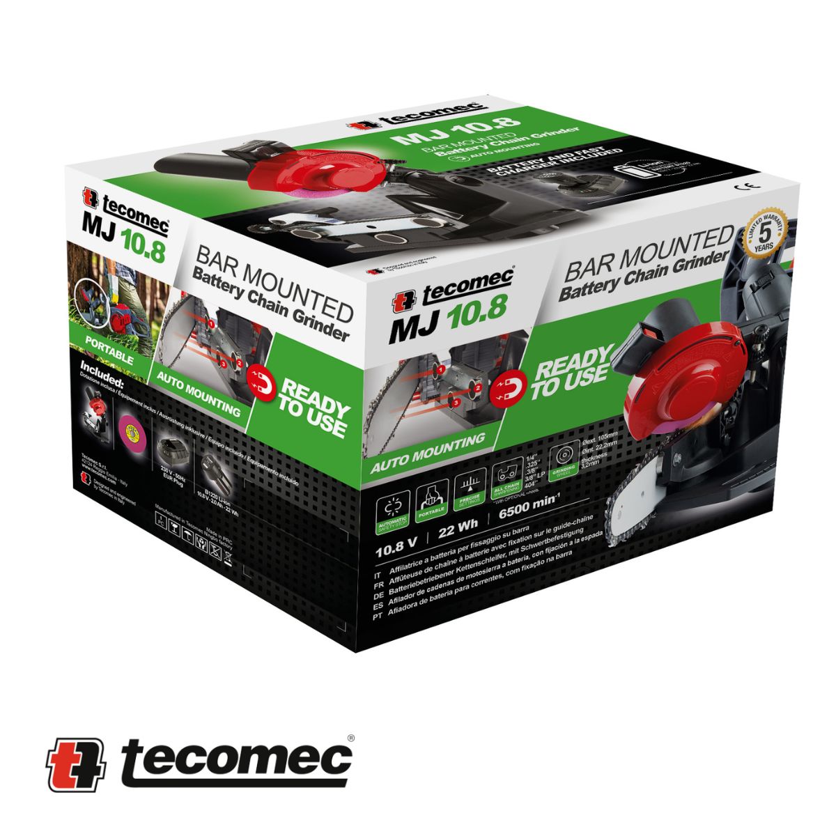 Tecomec Micro Jolly Bar-Mounted Battery Grinder MJ 10.8