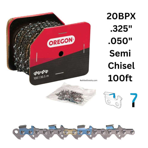 Oregon Chainsaw Chain 20BPX .325" .050" 100ft Semi Chisel