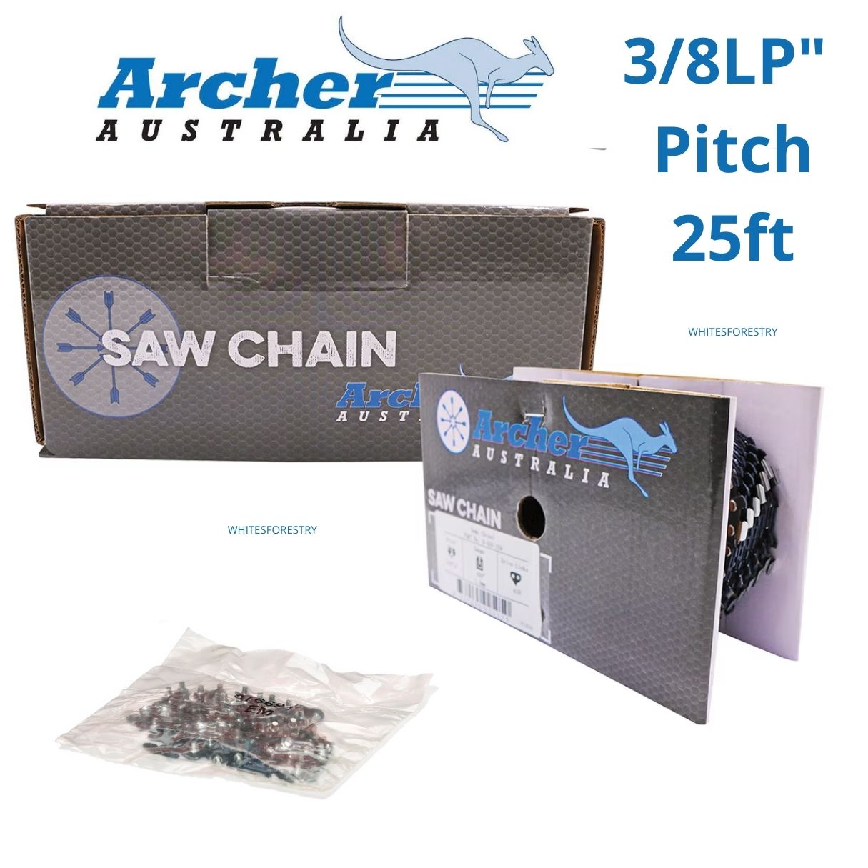 Archer 25ft 3/8LP chainsaw chain roll, bulk low-profile chain for arborists