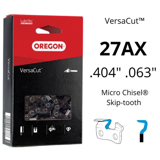 Oregon 27AX VersaCut™ Skip-Tooth Saw Chain .404" .063" Micro Chisel®