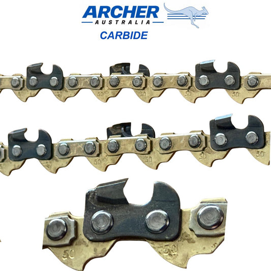 Archer Carbide Chainsaw Chain - 3/8″ LP Semi Chisel