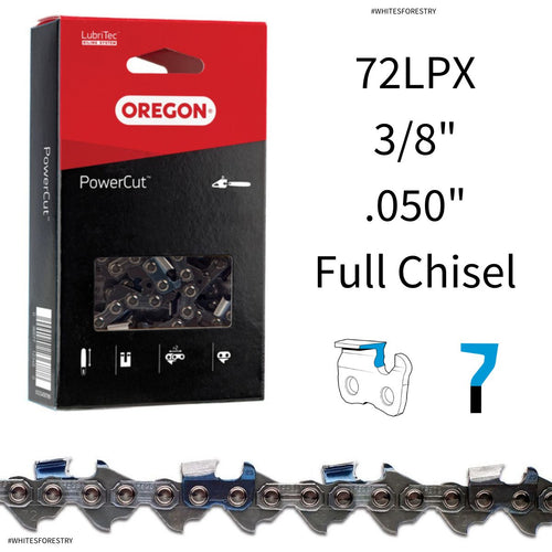Oregon 72LPX PowerCut™ Saw Chain 3/8" .050" Full Chisel