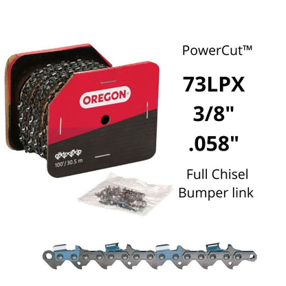 Oregon 73LPX PowerCut™ Saw Chain 3/8" .058" 100ft Full Chisel