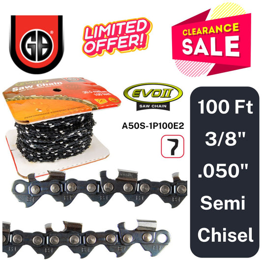 GB EVO2 Saw Chain 100ft 3/8 .050" Semi Chisel