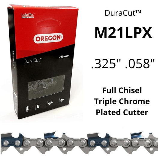 Oregon DuraCut M21LPX .325 .058 Chain – Triple Chrome Full Chisel