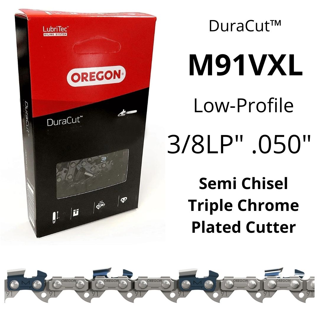 Oregon DuraCut M91VXL 3/8LP .050 Chain – Triple Chrome Semi Chisel