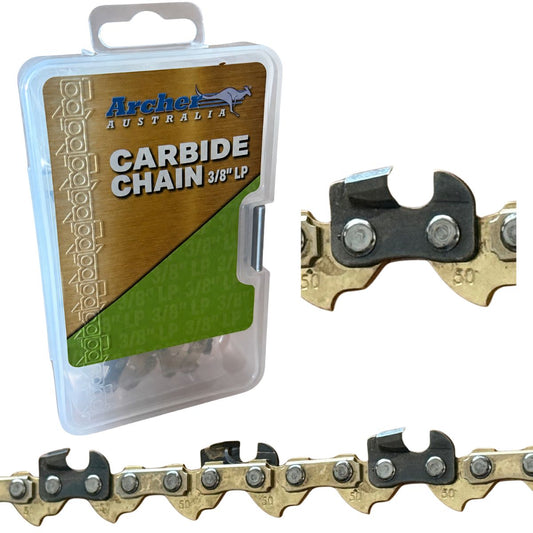 Archer Carbide Chainsaw Chain - 3/8″ LP Semi Chisel