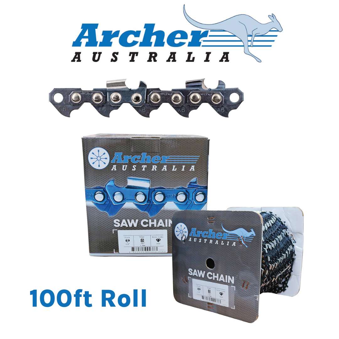 Archer Saw Chain, 100ft, 3/8 .063, Semi Chisel, Skip Tooth, Ripping