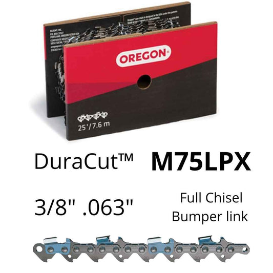 Oregon Chainsaw Chain M75LPX 3/8" .063" 25ft Full Chisel