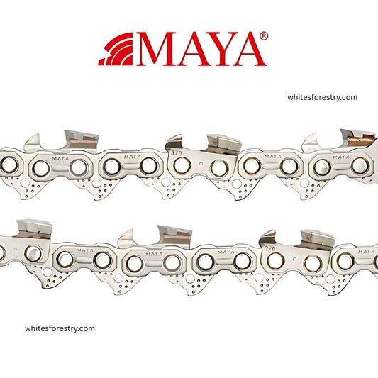 "Maya 3/8 inch Full-Chisel Tungsten Carbide Pro-Tipped Chainsaw Chain – Professional Heavy-Duty Forestry Chain Loop (.050 .058 .063)"