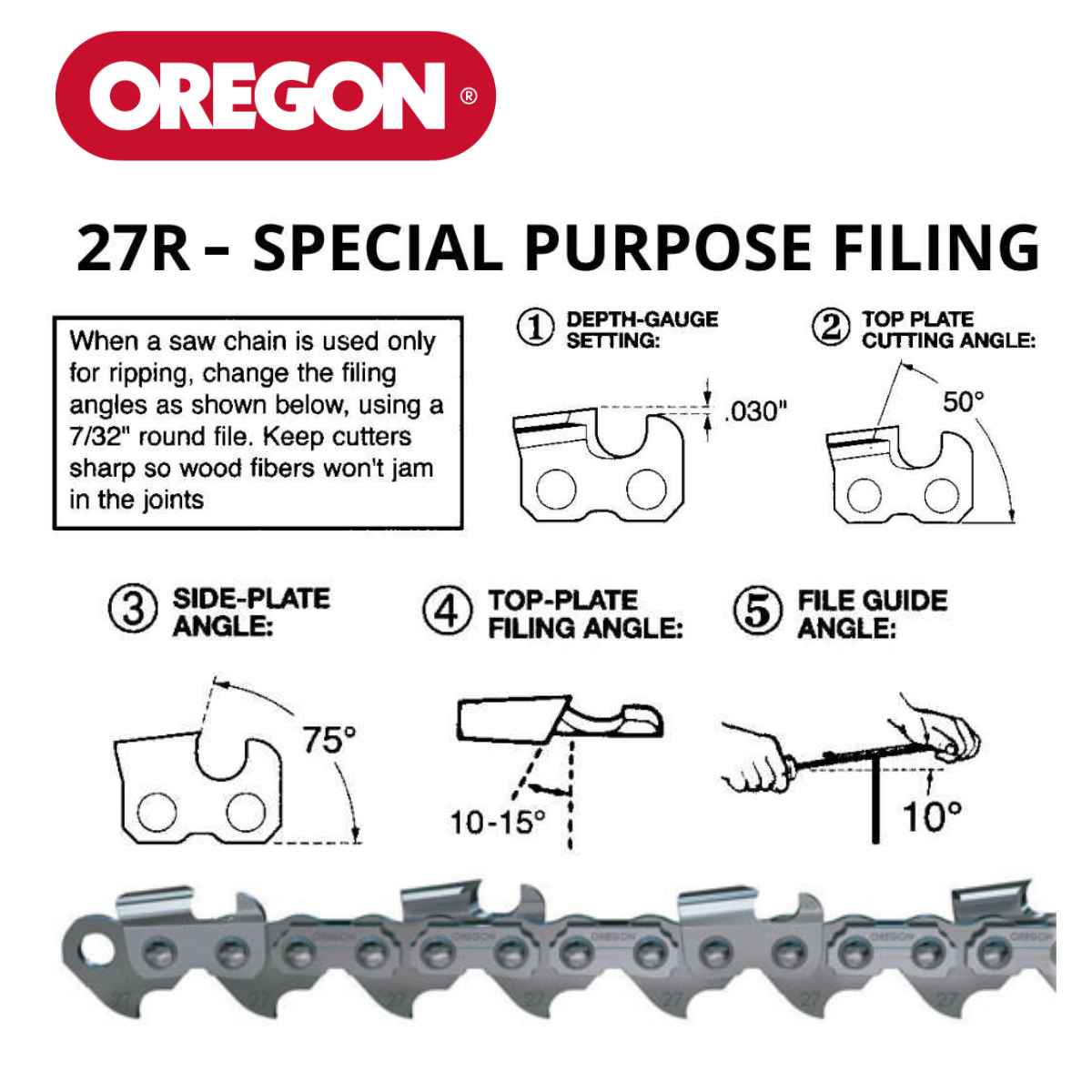 Oregon 27R RipCut Ripping Chain 100ft (.404 .063) 27R-100R
