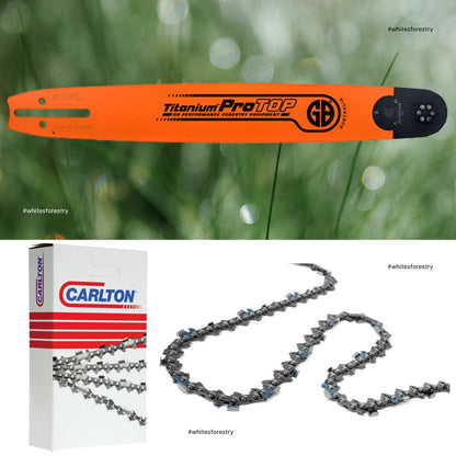 GB ProTop Bar + Carlton Chain 3/8" .058" Fits HV D009 Husqvarna