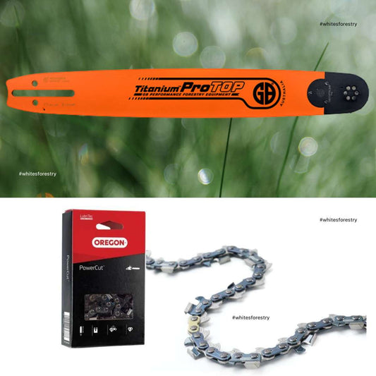 GB ProTop Bar + Oregon PowerCut Chain 73EXL 3/8" .058" Fits HV D009 Husqvarna