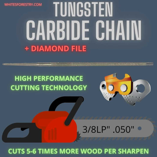 Tungsten Carbide Tipped Chain + Diamond File, 3/8LP" .050" Semi Chisel