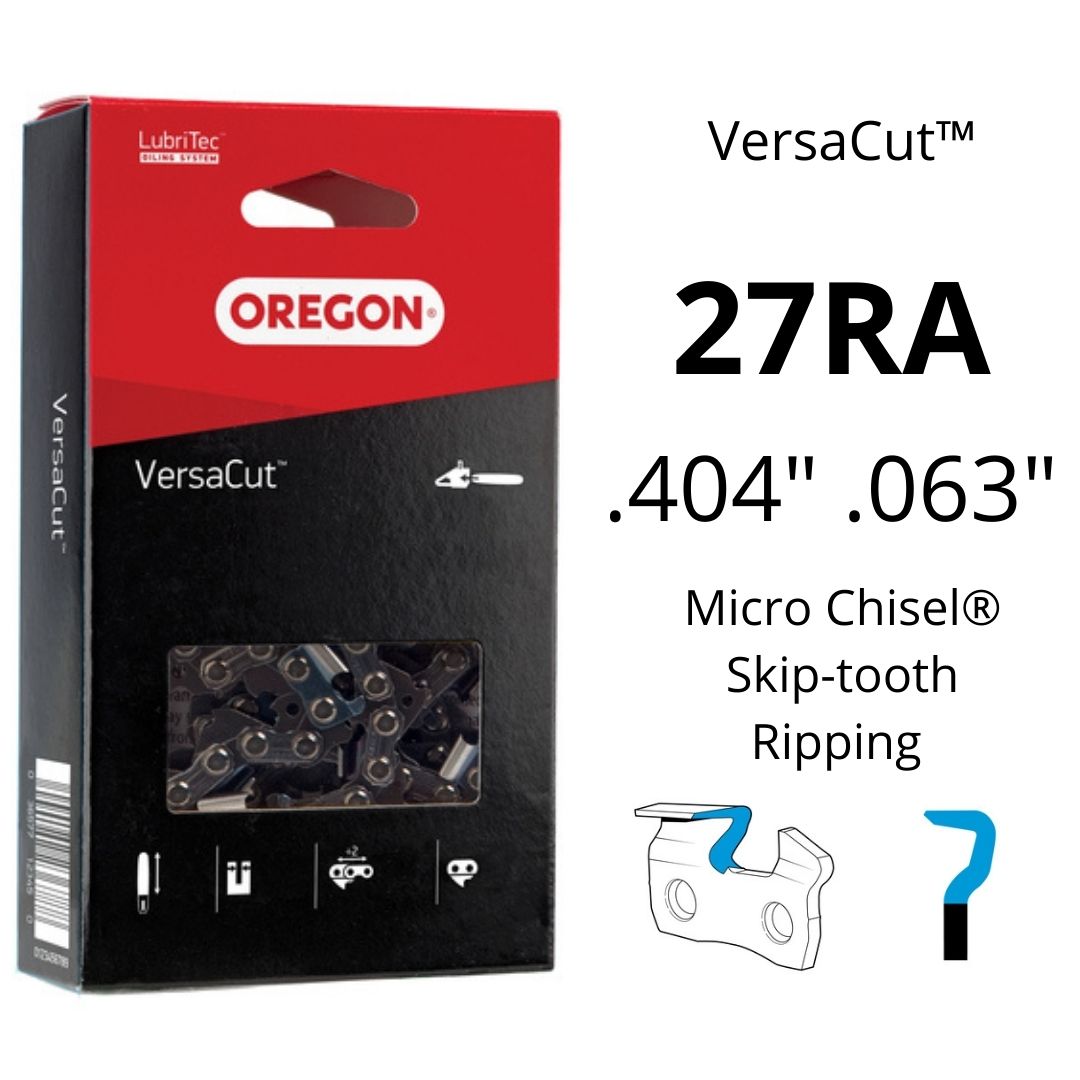 Oregon 27RA VersaCut™ Skip-Tooth 10° Ripping Saw Chain .404" .063" Micro Chisel®