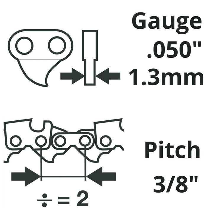 Oregon 72EXL PowerCut™ Saw Chain 3/8" .050" Full Chisel