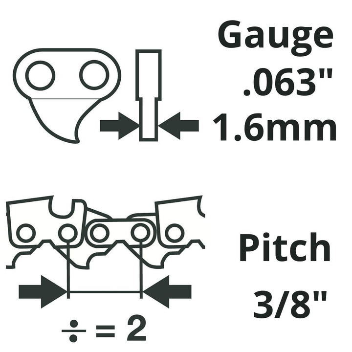 Oregon 75RD VersaCut™ 10° Ripping Saw Chain 3/8" .063" Micro Chisel®