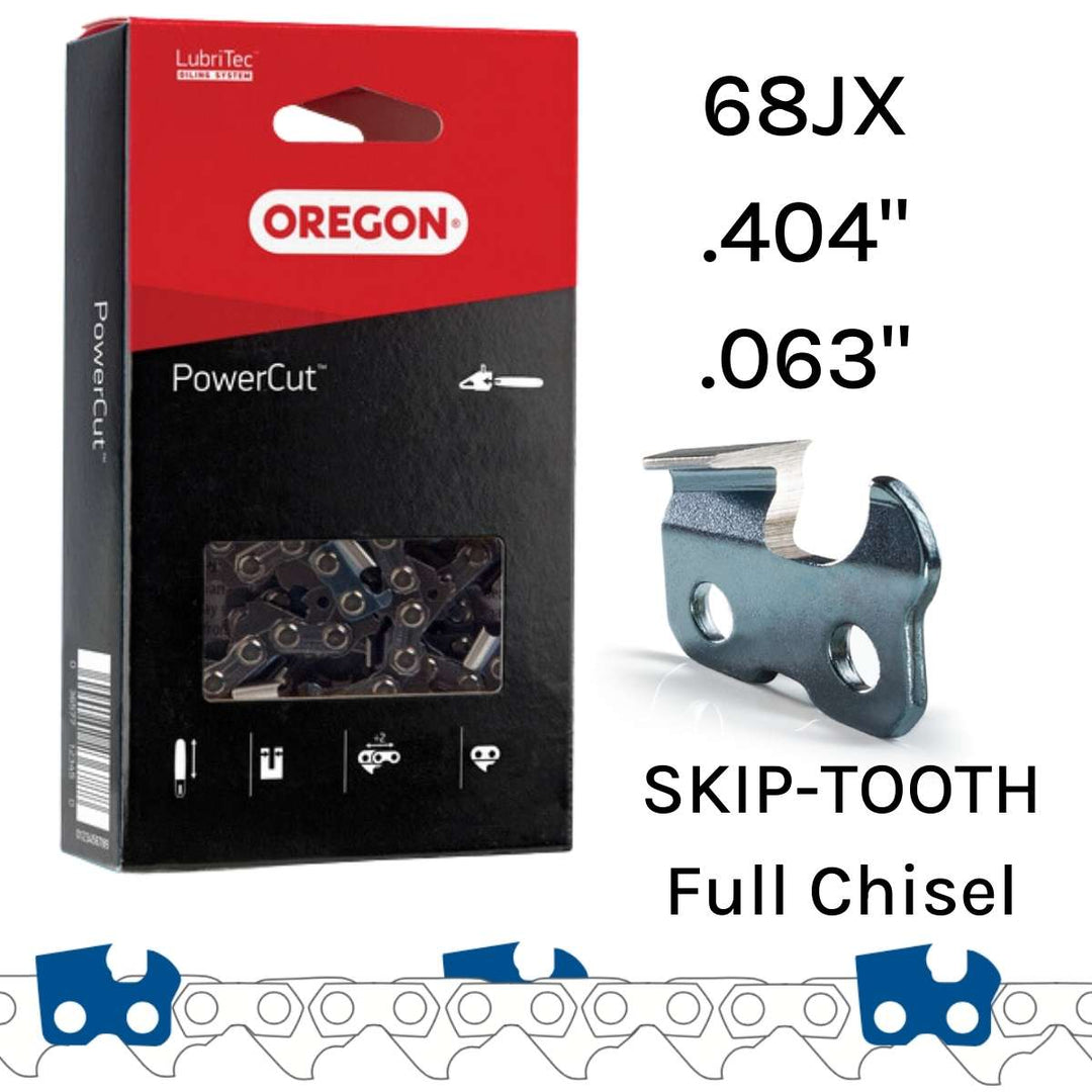 Oregon 68JX PowerCut™ Skip-Tooth Saw Chain .404" .063" Full Chisel