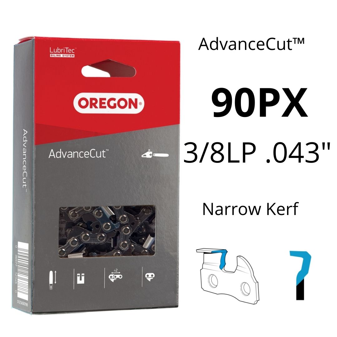 Oregon 90PX AdvanceCut™ Saw Chain 3/8LP Low Profile™ .043" Chamfer Chisel