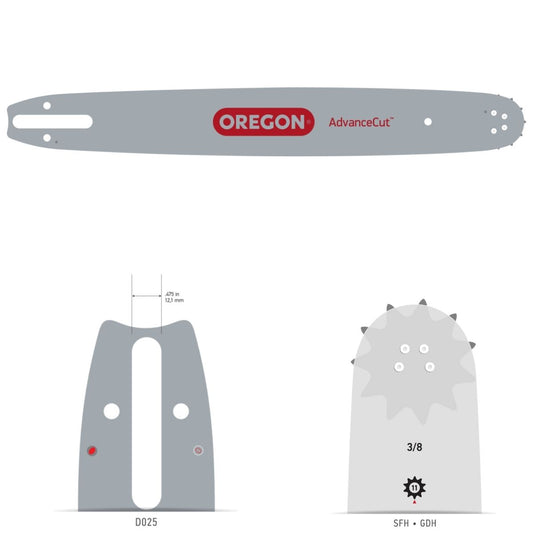 Oregon Bar & Chain AdvanceCut™ Chainsaw Bar 20" 3/8" .063" D025