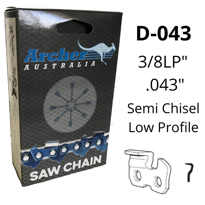 Chainsaw Chain Archer 3/8LP" .043" Semi Chisel