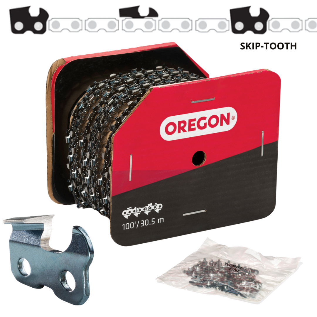 Oregon Skip-Tooth Chainsaw Chain 73EXJ 3/8" .058" 100ft Full Chisel