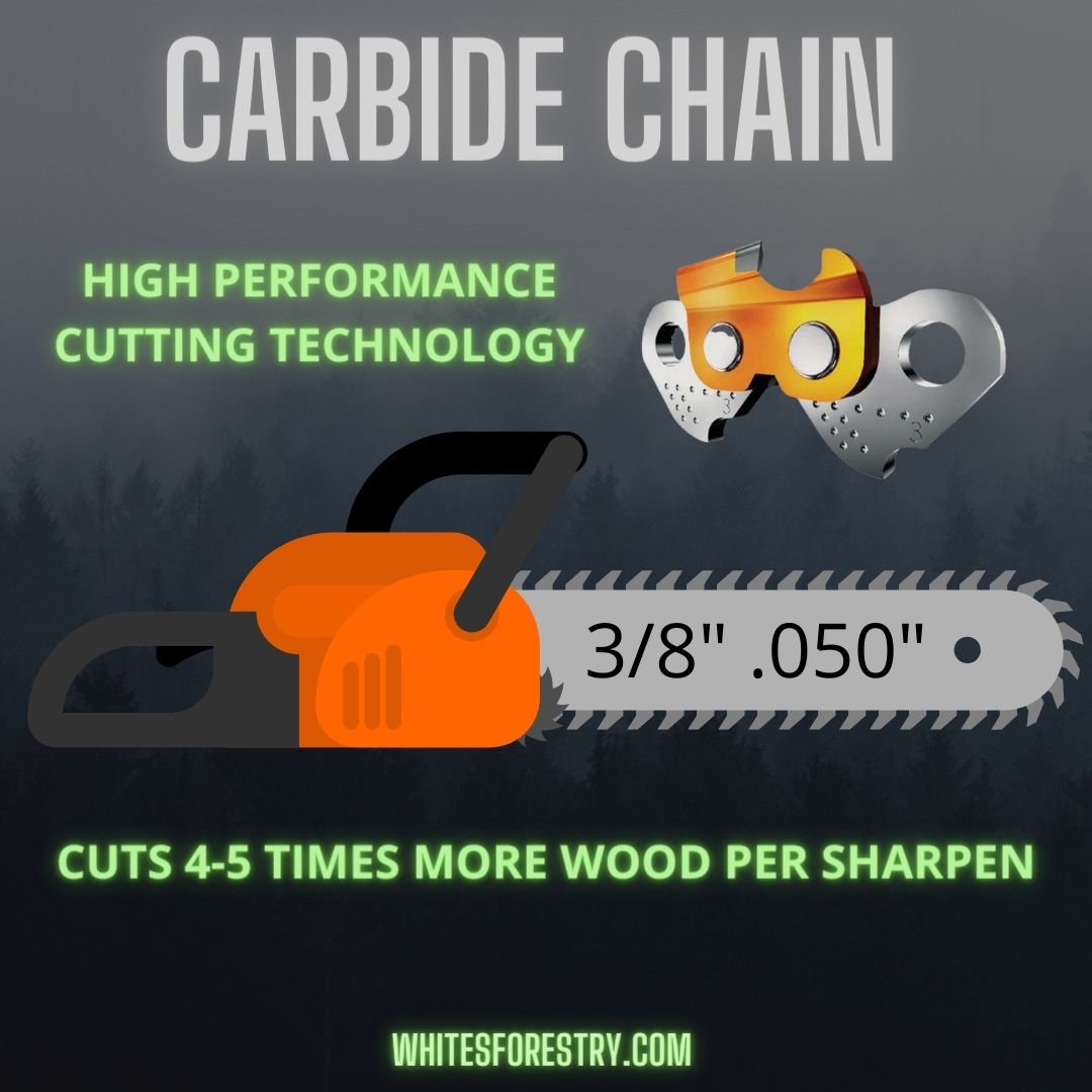 TUNGSTEN CARBIDE CHAINSAW CHAIN 3/8" .050" Full Chisel