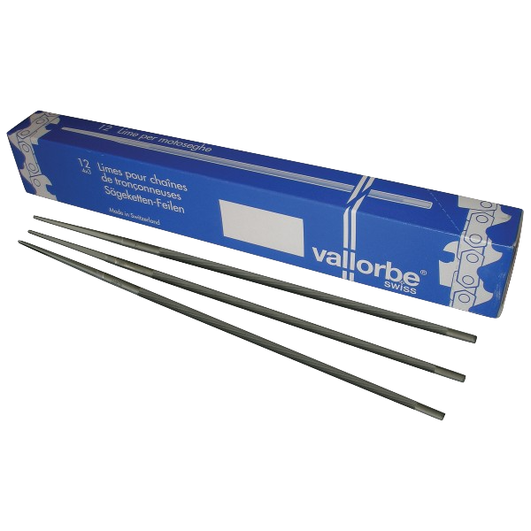 Chainsaw Files 4.8mm 3/16" Vallorbe® Swiss Quality 12-pack