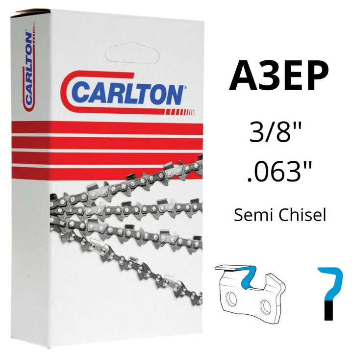 Chainsaw Chain CARLTON® A3EP 3/8" .063" Semi Chisel