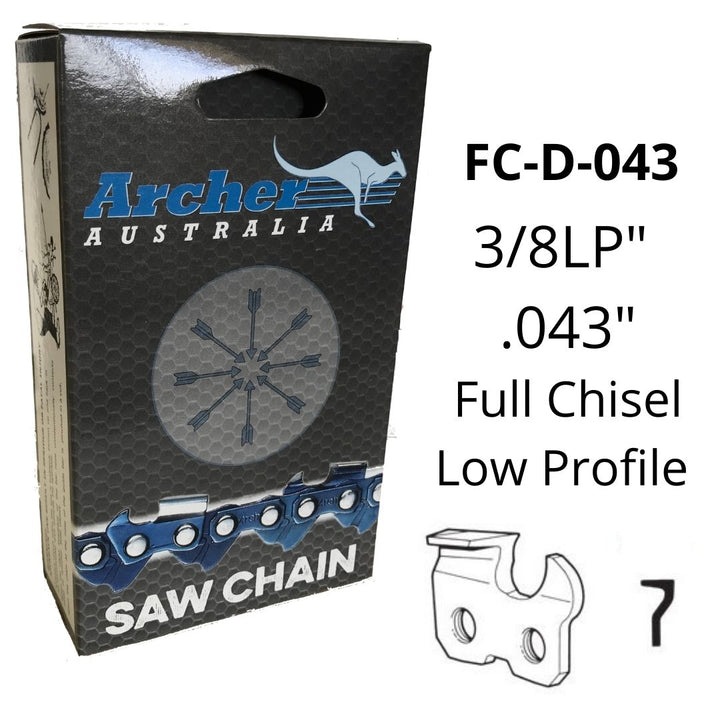 Chainsaw Chain Archer 3/8LP" .043" Full Chisel