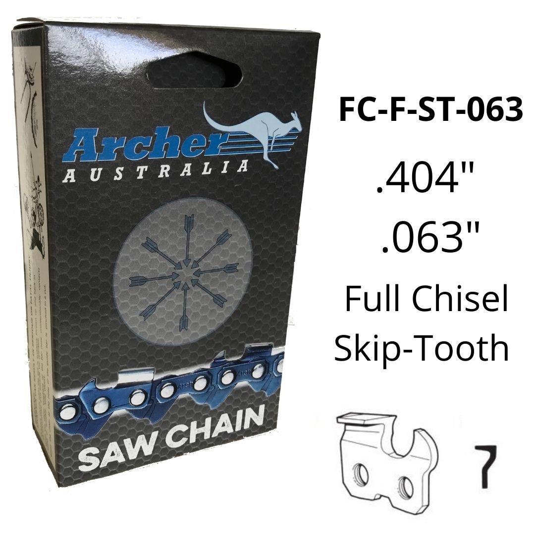 Archer Chainsaw Chain .404" .063" Skip-Tooth Full Chisel
