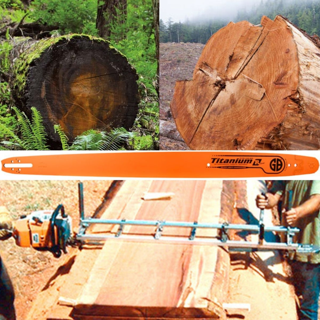 GB Extra Long Titanium Chainsaw Bar, Large Timber & Slabbing