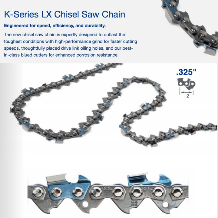 Chainsaw Chain NEW CARLTON® K1LX .325" .050" Chisel