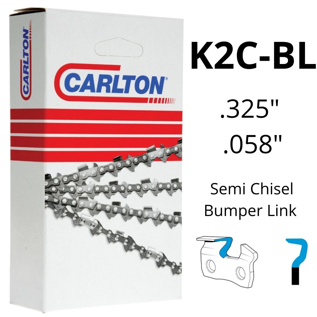 Chainsaw Chain CARLTON® K2C-BL .325" .058" Semi Chisel