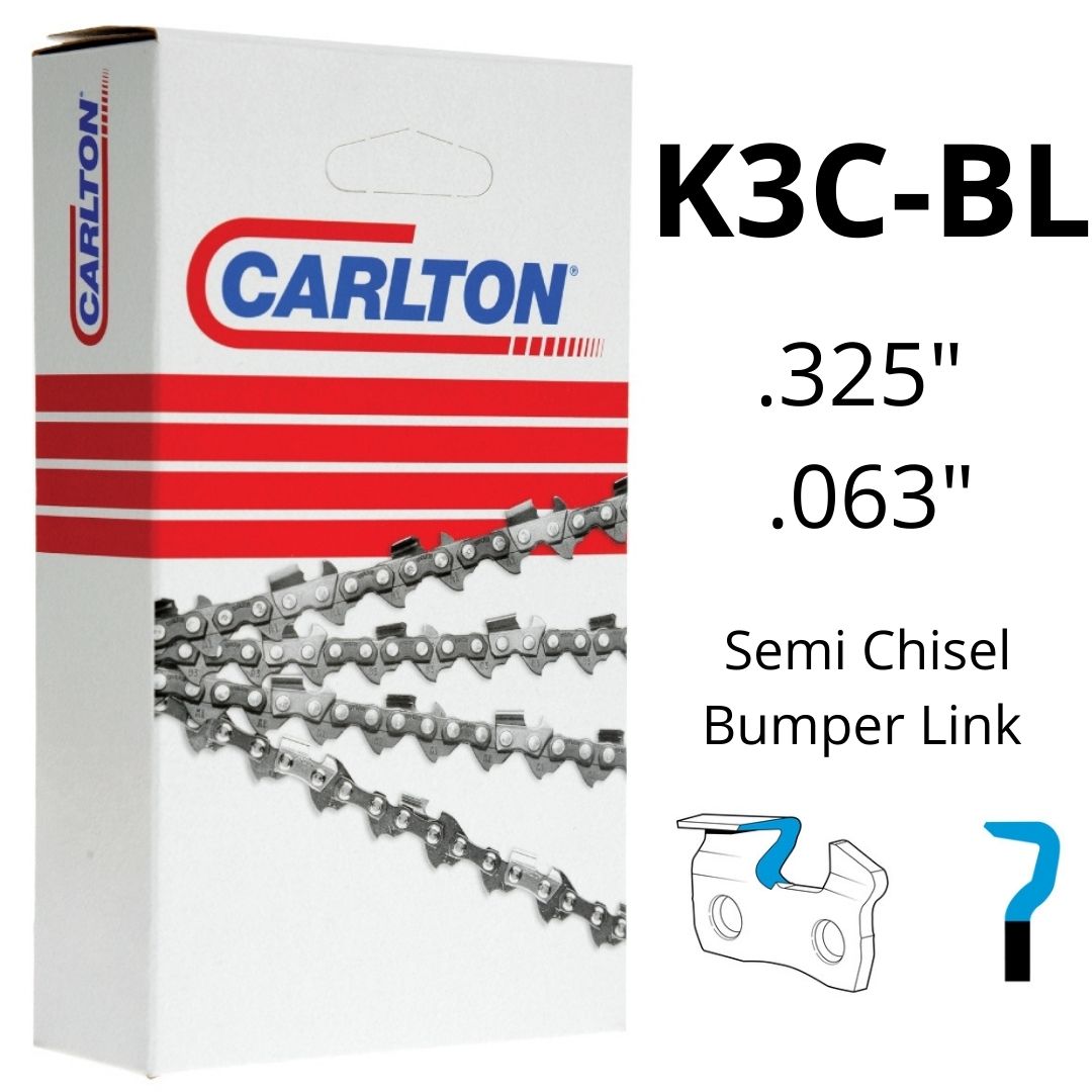 Chainsaw Chain CARLTON® K3C-BL .325" .063" Semi Chisel