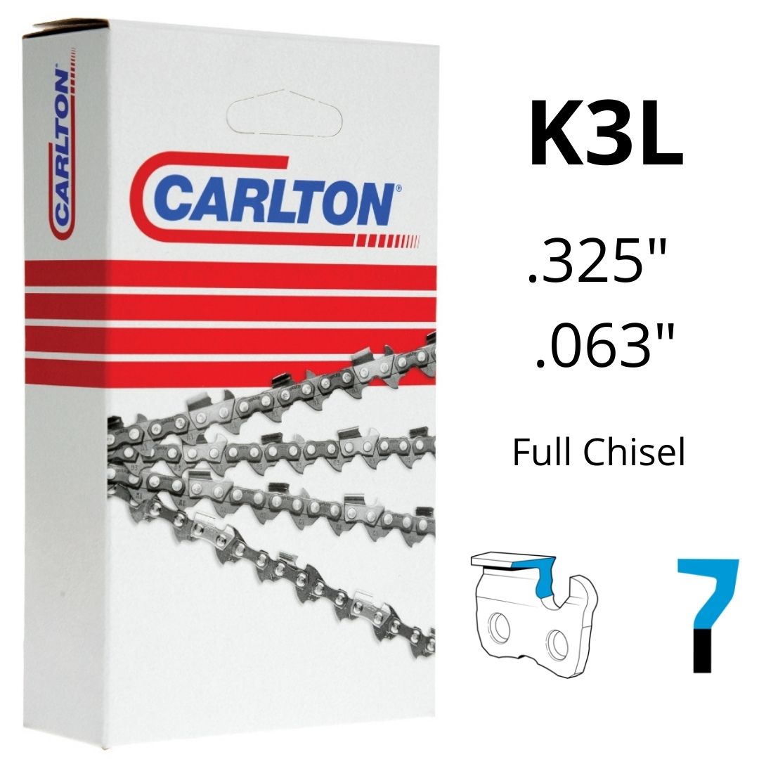 Chainsaw Chain CARLTON® K3L .325" .063" Full Chisel
