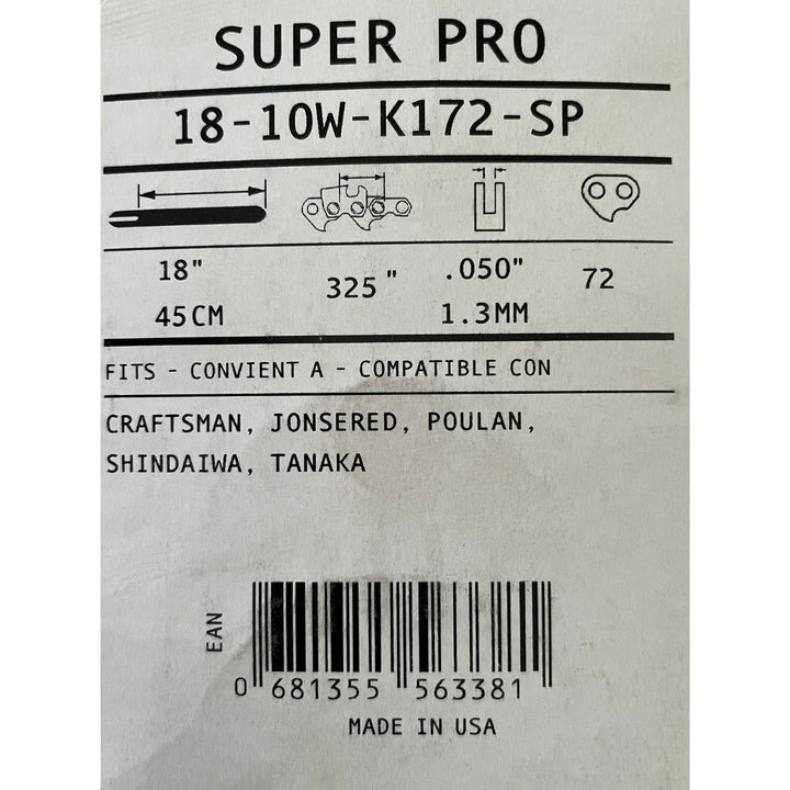 Carlton Super Pro Chainsaw Bar 18" .325" .050" K041