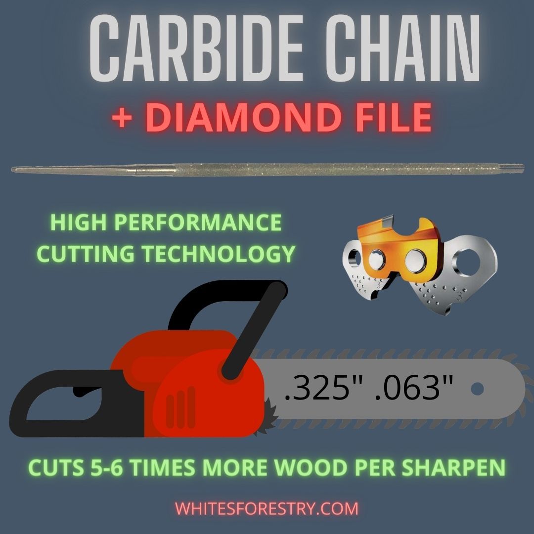 Tungsten Carbide Chain + Diamond File, .325" .063" Full Chisel