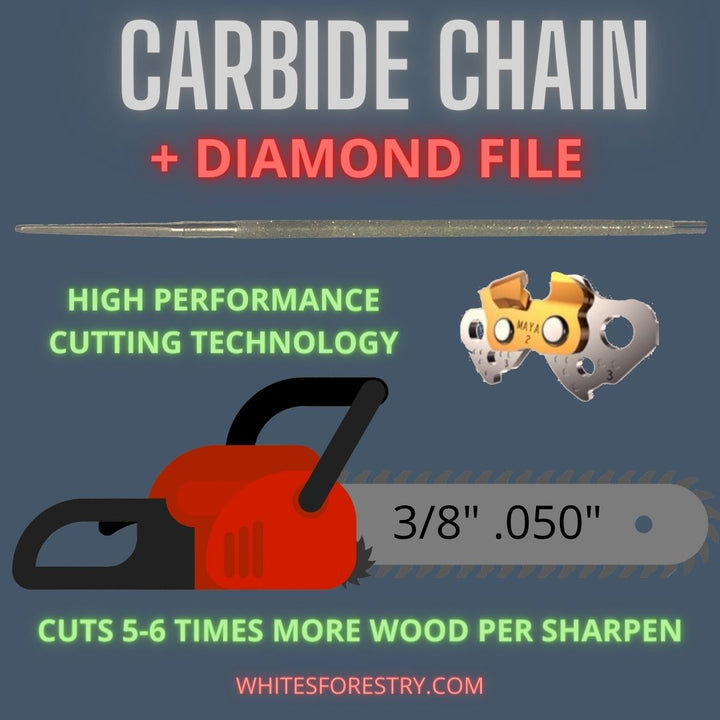 Tungsten Carbide Chain + Diamond File, 3/8" .050" Full Chisel